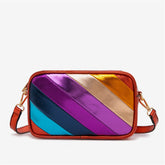 Rainbow Metallic PU Leather Crossbody Bag